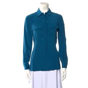Maje Blue Silk Blouse